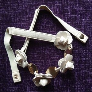 EUC Faux leather flower belt from Anthropologie